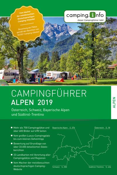 Camping.info Campingführer Alpen 2019: Österreich, Schweiz, Bayerische Alpen und Südtirol-Trentino