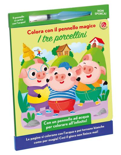 I tre porcellini. Colora con il pennello magico