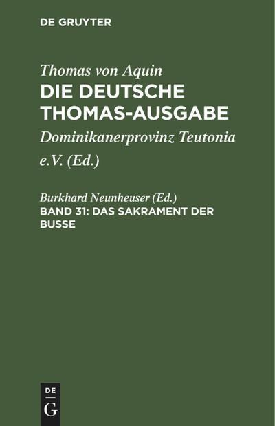 Das Sakrament der Busse