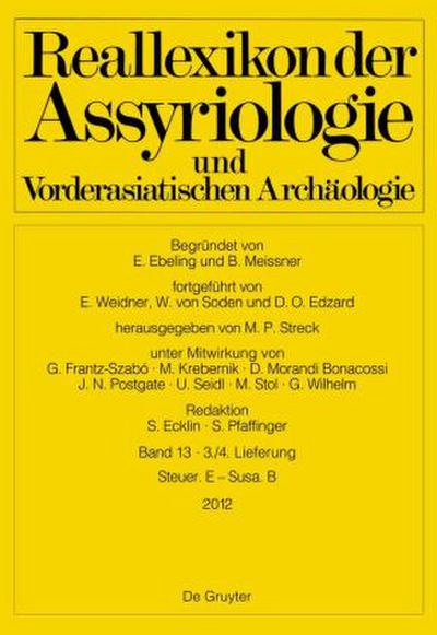 Reallexikon der Assyriologie und Vorderasiatischen Archäologie Steuer. E - Susa. B