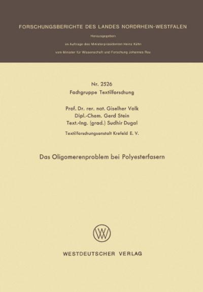 Das Oligomerenproblem bei Polyesterfasern