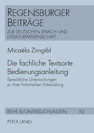 Die fachliche Textsorte Bedienungsanleitung