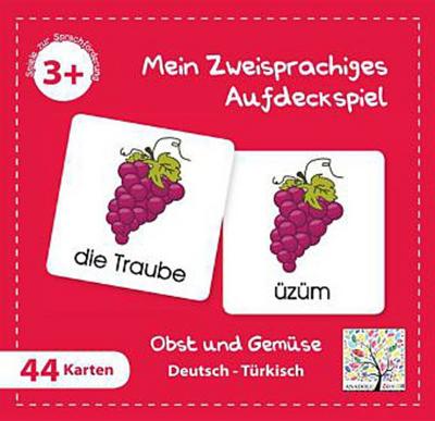 Mein Zweisprachiges Aufdeckspiel, Obst und Gemüse, Türkisch (Kinderspiel)