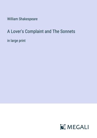 A Lover’s Complaint and The Sonnets