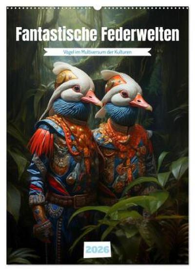 Fantastische Federwelten (Wandkalender 2026 DIN A2 hoch), CALVENDO Monatskalender