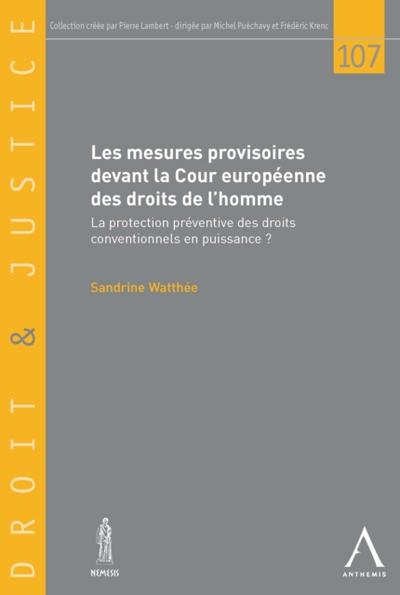 Les mesures provisoires devant la Cour europeenne des droits de l’homme