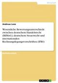 Wesentliche Bewertungsunterschiede zwischen deutschem Handelsrecht (BilMoG), deutschem Steuerrecht und internationalen Rechnungslegungsvorschriften (IFRS)