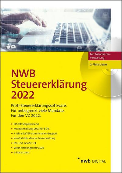 NWB Steuererklärung 2022 - 2-Platz-Lizenz