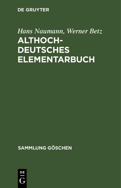 Althochdeutsches Elementarbuch