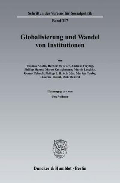 Globalisierung und Wandel von Institutionen.