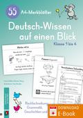 55 A4-Merkblätter Deutsch-Wissen auf einen Blick – Klasse 1 bis 4