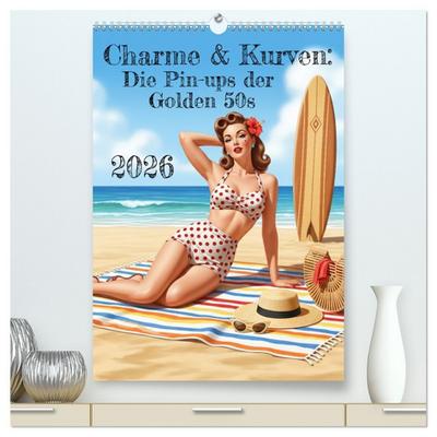Charme & Kurven: Die Pin-ups der Golden 50s (hochwertiger Premium Wandkalender 2026 DIN A2 hoch), Kunstdruck in Hochglanz