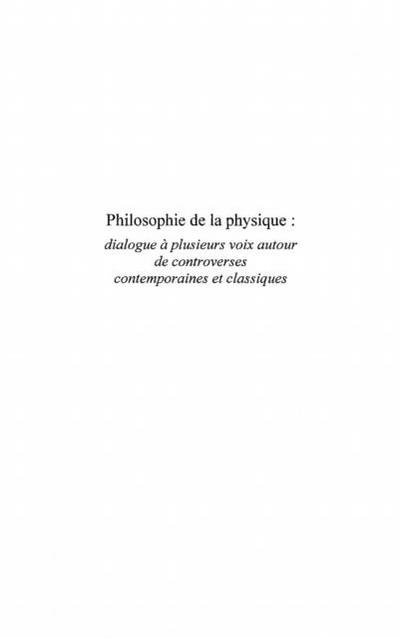 Philosophie de la physique