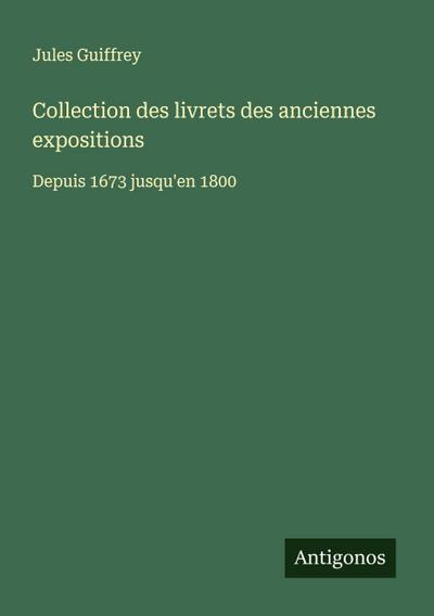 Collection des livrets des anciennes expositions