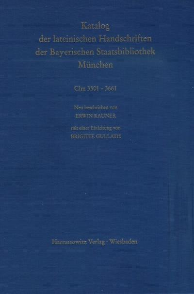Rauner, E: Catalogus codicum manu scriptorum Bibliothecae Mo