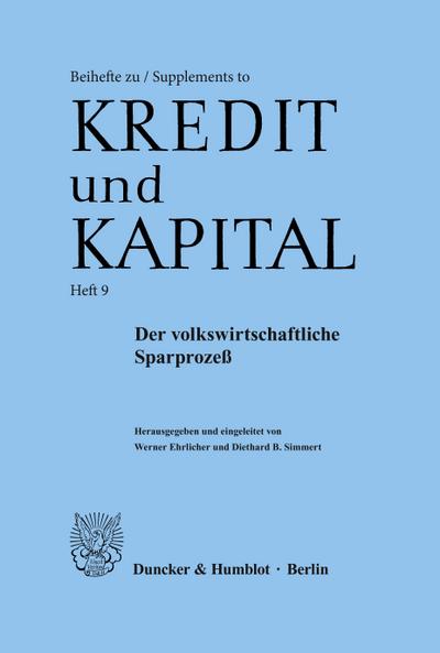 Der volkswirtschaftliche Sparprozeß.