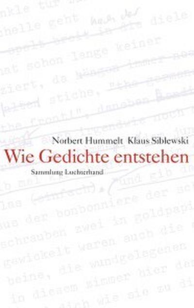 Wie Gedichte entstehen
