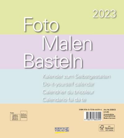 Foto-Malen-Basteln Bastelkalender Pastell 2023