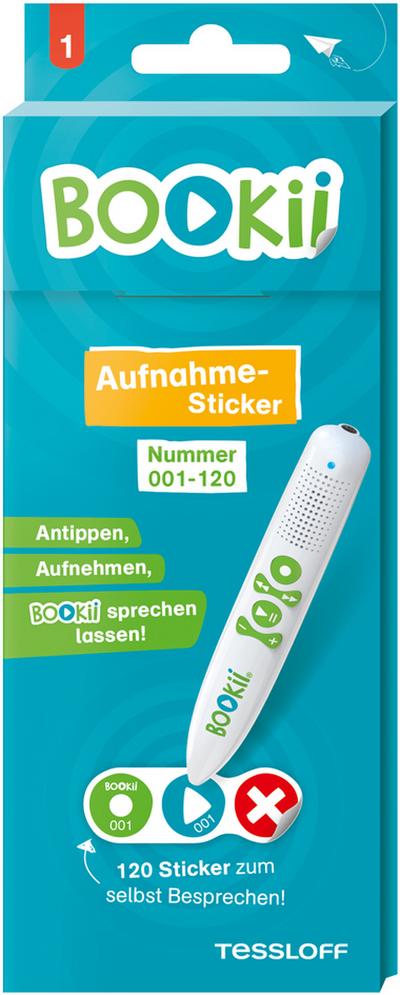 BOOKii 120 Aufnahme-Sticker neutral Paket 1, Nr. 001-120: Eigene Texte und Töne selbst aufnehmen Antippen, Spielen, Lernen
