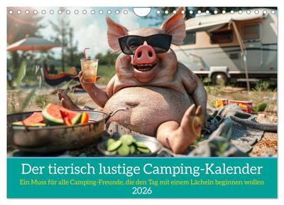 Der tierisch lustige Camping-Kalender (Wandkalender 2026 DIN A4 quer), CALVENDO Monatskalender