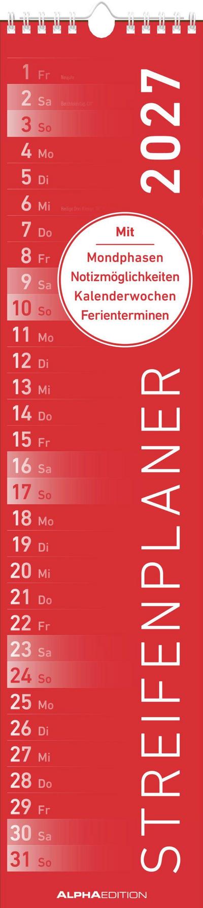 Streifenplaner ROT 2027