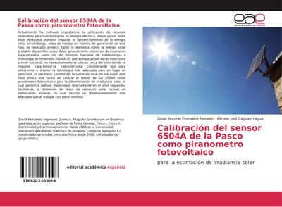 Calibración del sensor 6504A de la Pasco como piranometro fotovoltaico