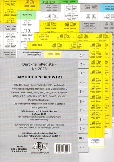 DürckheimRegister® IMMOBILIENFACHWIRT Griffregister (2023)