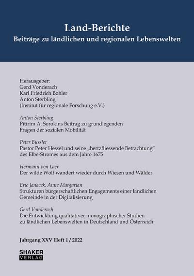 Land-Berichte. Beiträge zu ländlichen und regionalen Lebenswelten