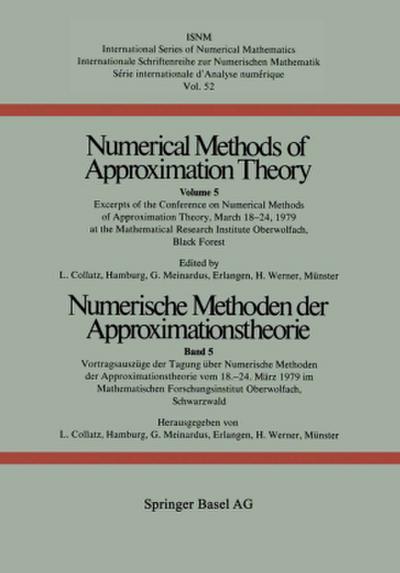 Numerische Methoden der Approximationstheorie / Numerical Methods of Approximation Theory