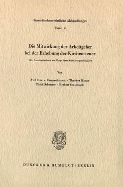 Die Mitwirkung der Arbeitgeber bei der Erhebung der Kirchensteuer.