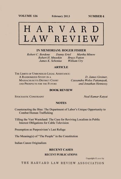 Harvard Law Review: Volume 126, Number 4 - February 2013
