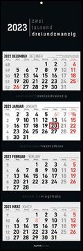 4-Monatskalender 2023 faltbar, Black