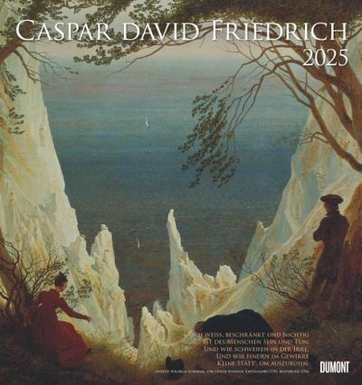 DUMONT - Caspar David Friedrich 2025 Wandkalender, 45x48cm, Kunstkalender mit ausgewählten Werken vom Landschaftsmaler, mit Zitaten aus der deutschen Romantik, einmalige Bildkompositionen