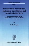 Vereinsstrafen im deutschen, englischen, französis