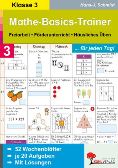 Mathe-Basics-Trainer 3. Schuljahr. Für jeden Tag!