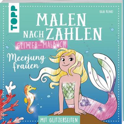 Malen nach Zahlen Glitzer-Malbuch Meerjungfrauen: Mit Glitzerseiten