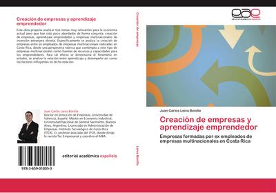 Creación de empresas y aprendizaje emprendedor