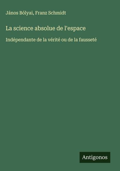 La science absolue de l’espace