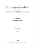 Korrespondenzblatt des Vereins für niederdeutsche 