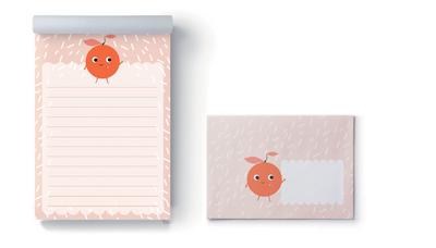 Briefpapier-Set Orange mit Umschlägen