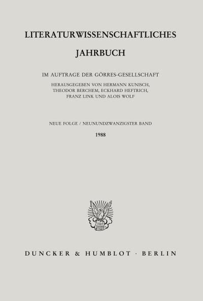 Literaturwissenschaftliches Jahrbuch.