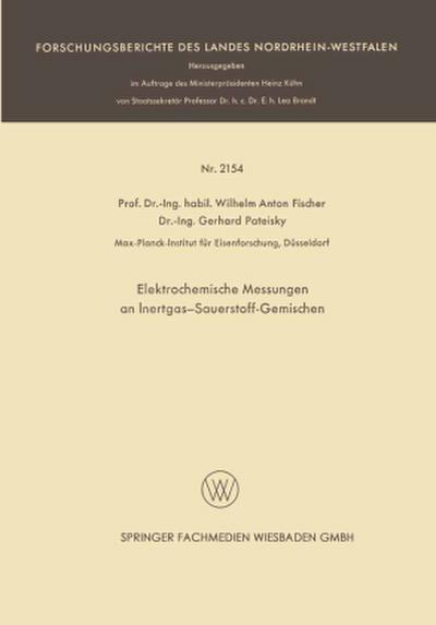 Elektrochemische Messungen an Inertgas-Sauerstoff-Gemischen
