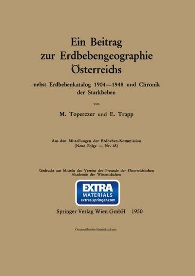Ein Beitrag zur Erdbebengeographie Österreichs