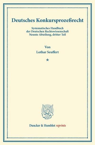 Deutsches Konkursprozeßrecht.