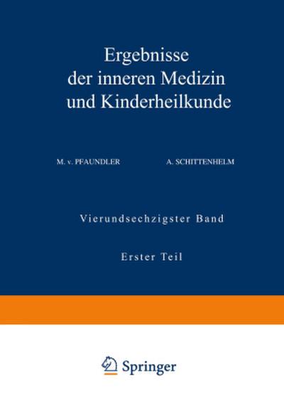 Ergebnisse der Inneren Medizin und Kinderheilkunde