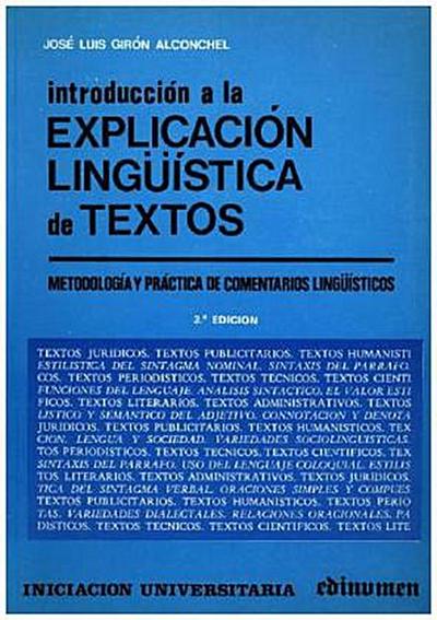 Introducción a la explicación lingüística de textos