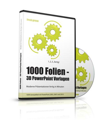 1000 Folien, 3D PowerPoint Vorlagen, Farbe: fresh.green (2017), 1 CD-ROM