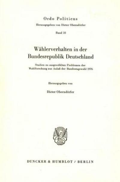 Wählerverhalten in der Bundesrepublik Deutschland.