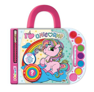 I love unicorns. Valigetta acquerelli. I colorelli