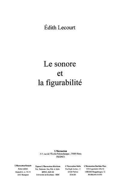 LE SONORE ET LA FIGURABILITE